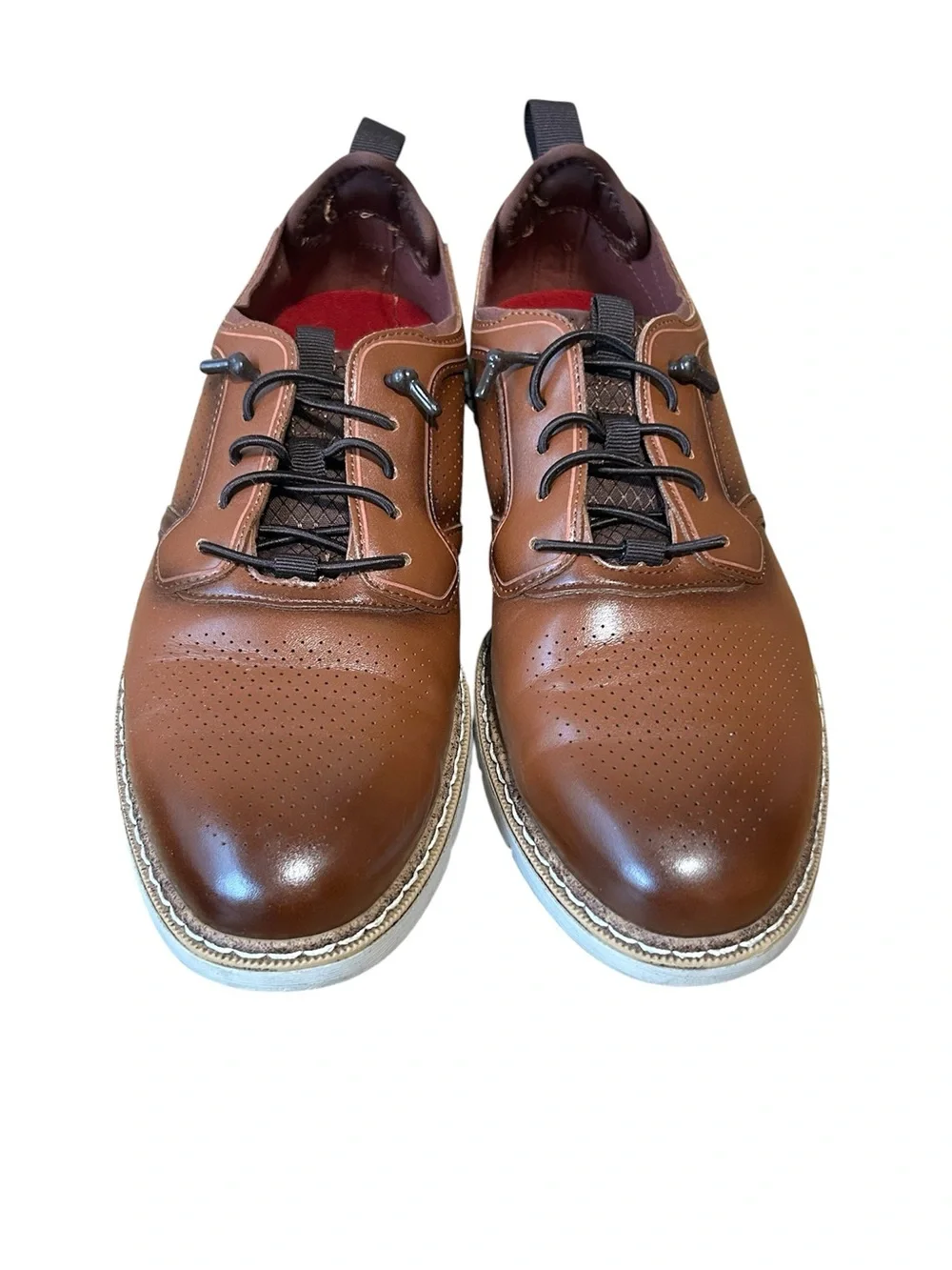 Stacy Adams Sync Big Boys Oxford Dress Sneakers Cognac Brown Size 4